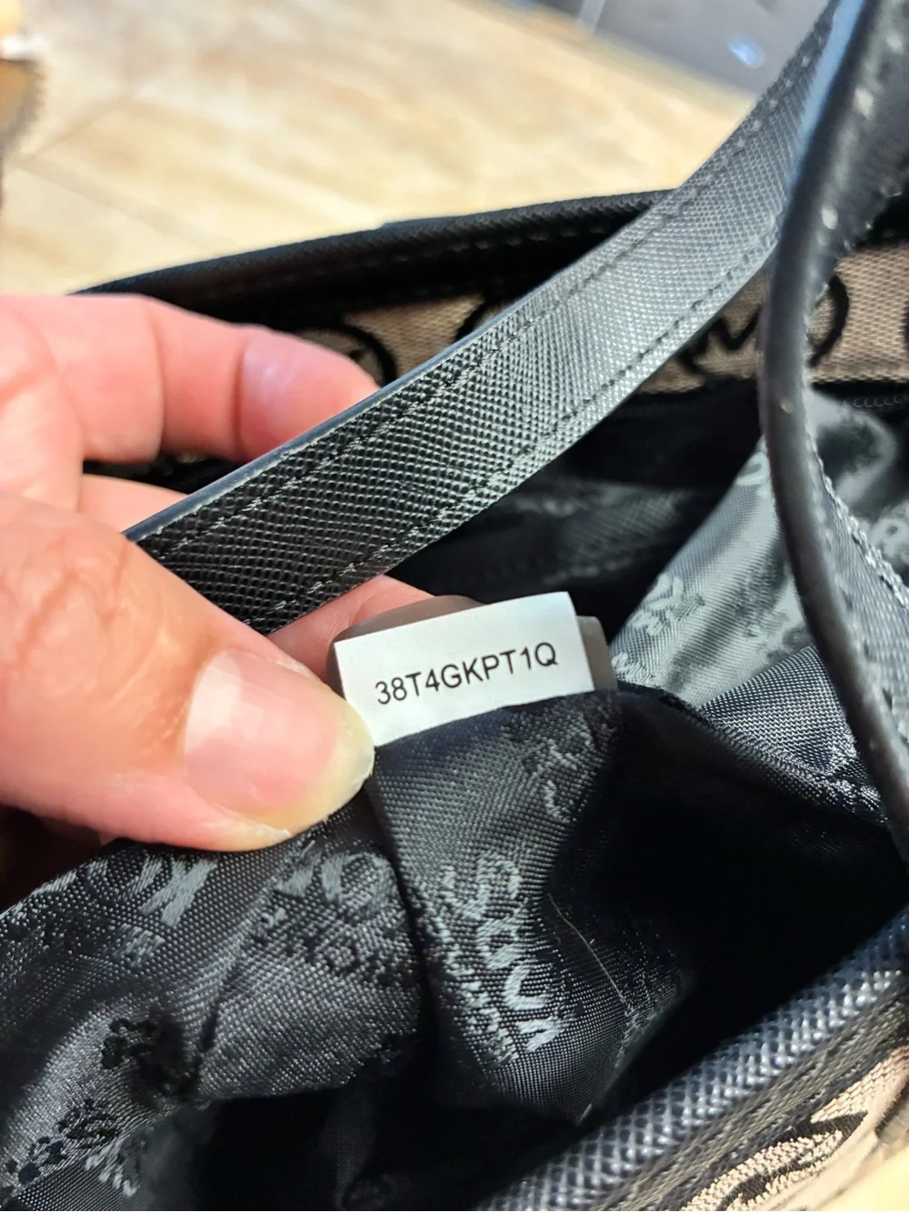NEW Vintage Michael Kors black and beige Monogram Tote